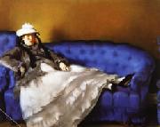 Edouard Manet Portrait of Mme Manet on a Blue Sofa oil painting reproduction